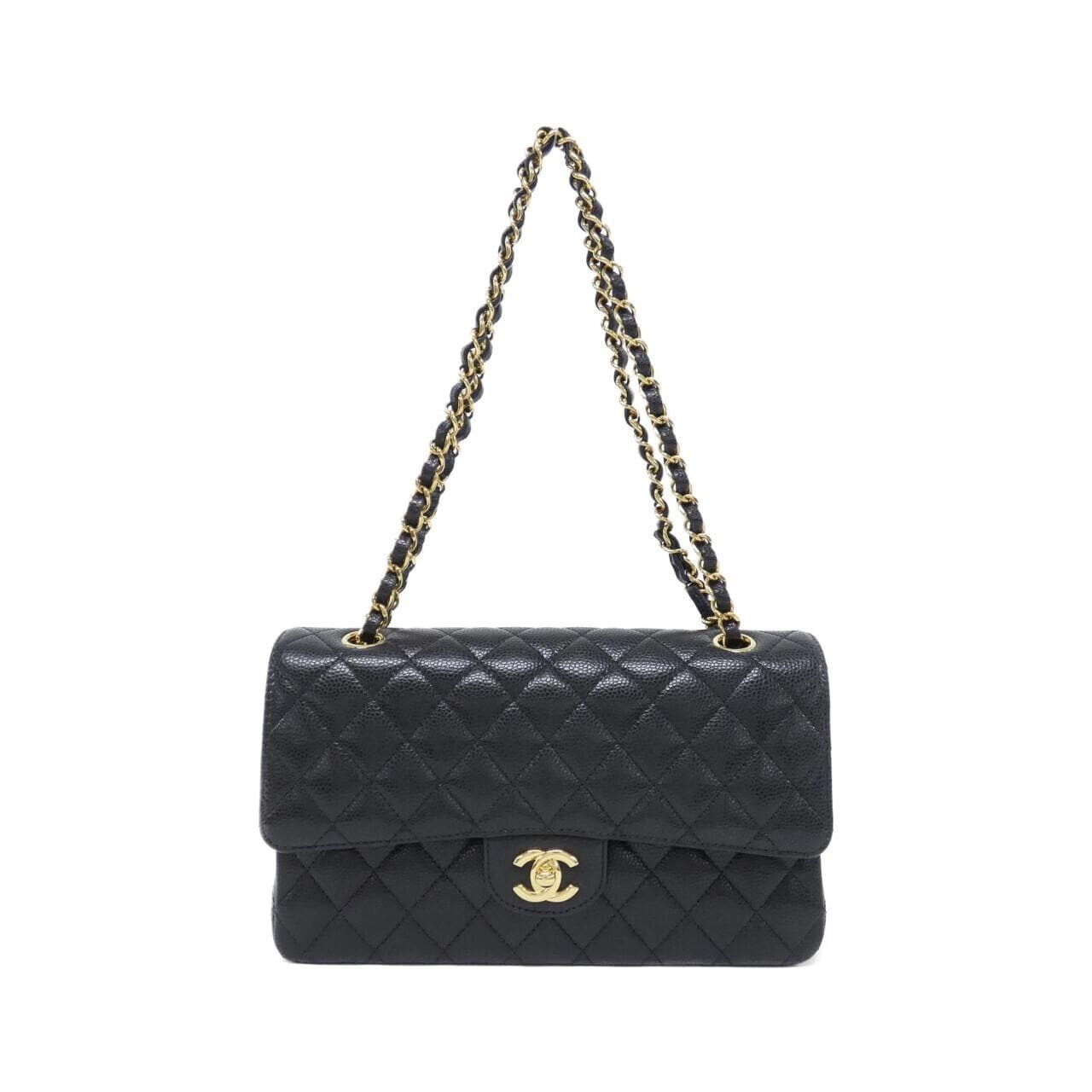 シャネルの黒のチェーンショルダーバッグ