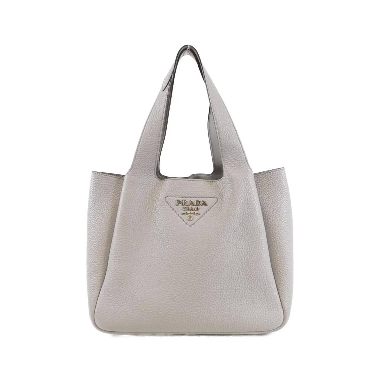 プラダのグレーのレザートート