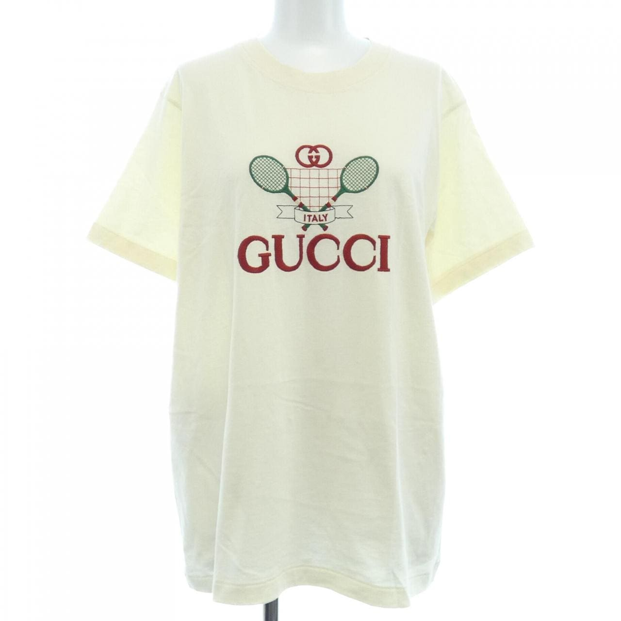 ホワイトのグッチのテニスTシャツ