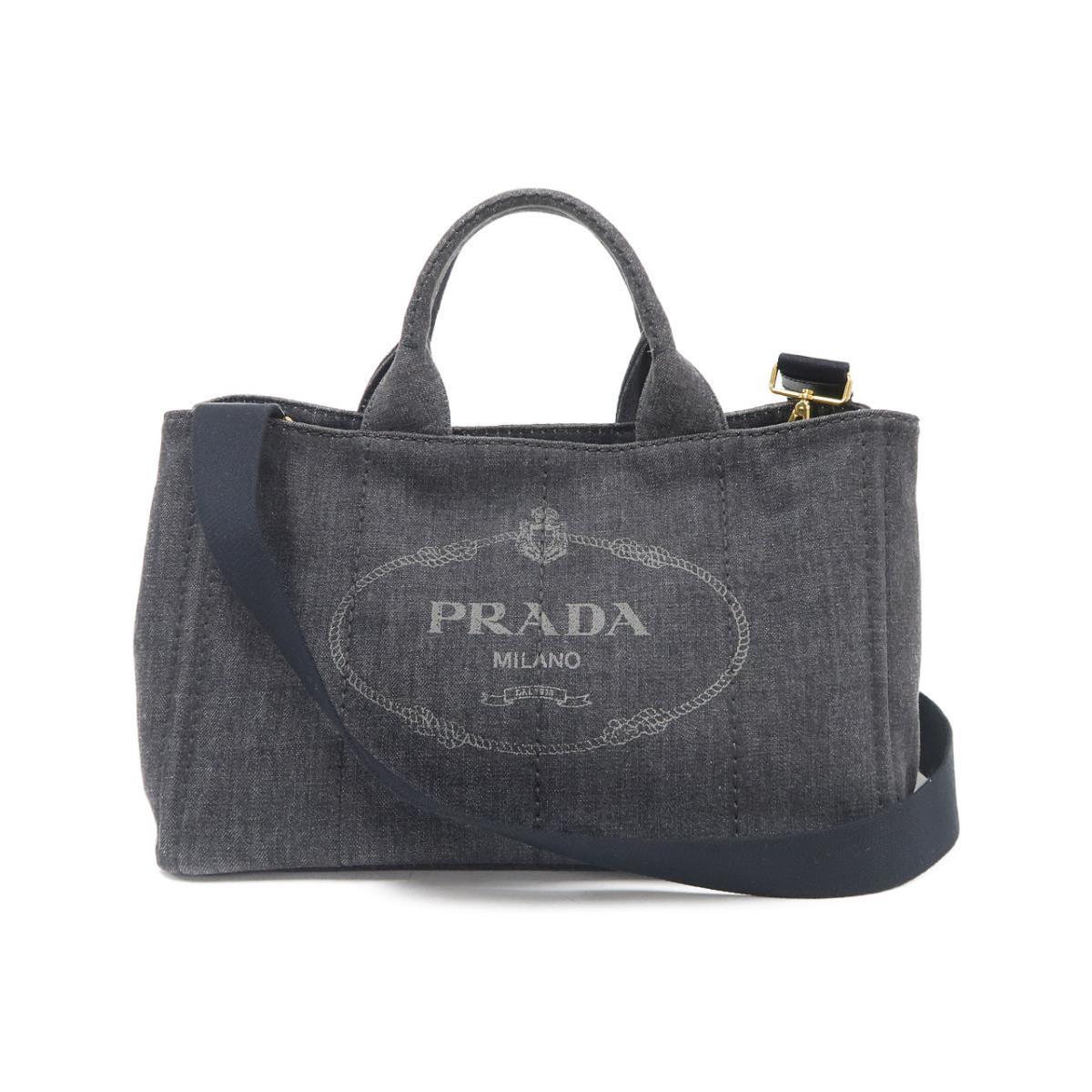 PRADAロゴ入りデニムバッグ
