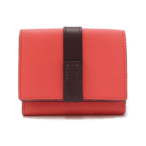LOEWE 財布 ヴィンテージ 赤系 高級 レザー シンプル